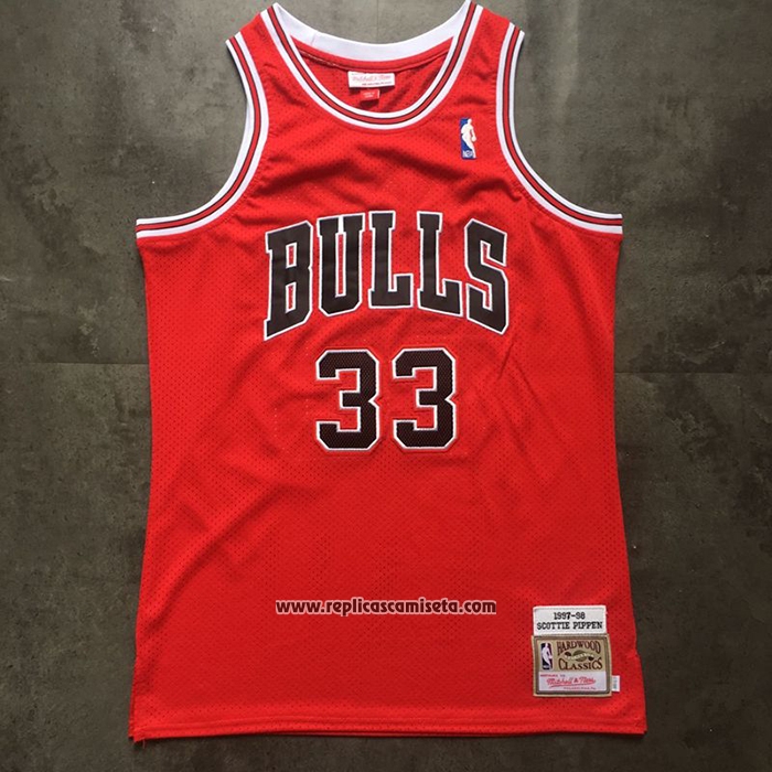 Camiseta Chicago Bulls Scottie Pippen #33 Mitchell & Ness 1997-98 Rojo